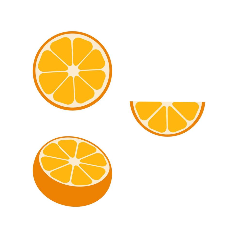 Orange fruit orange color isolated on white background. Orange fruit in flat design. Eps10 vector