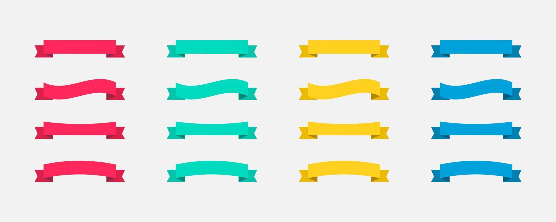 Ribbons Banners colorful in flat design. Ribbon Banners vector icons. Vector Ribbons Banners. Eps10