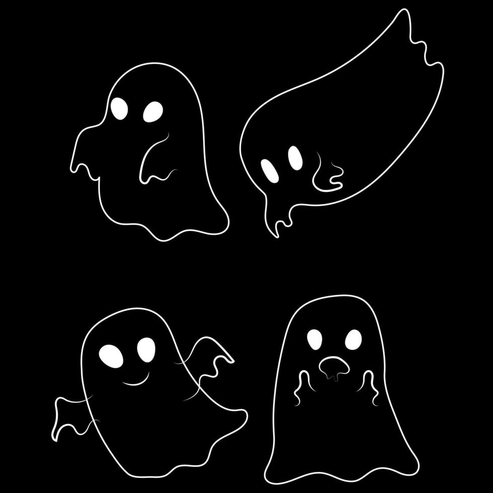 Cute scary ghost for halloween scary scary vector