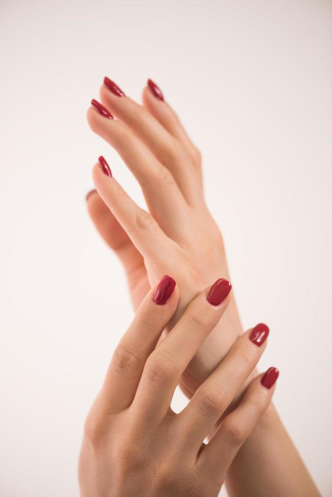 closeup of hands of a young woman photo