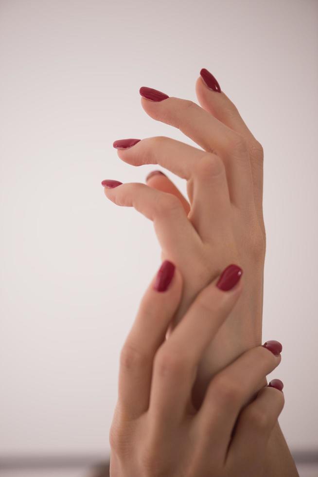 closeup of hands of a young woman photo