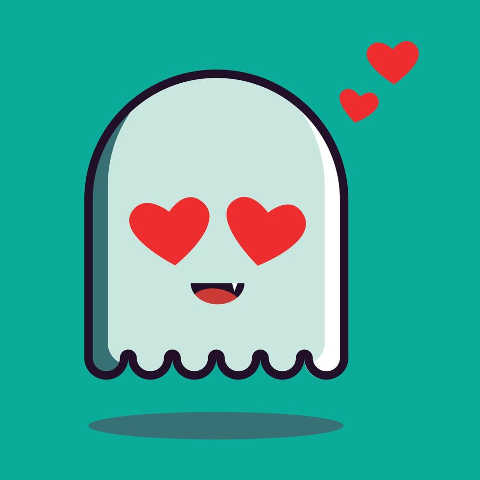 Love ghost chartoon vector , happy Halloween