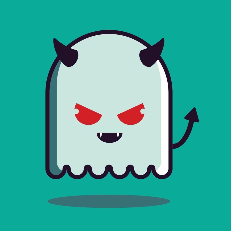 Evil ghost chartoon vector , happy Halloween
