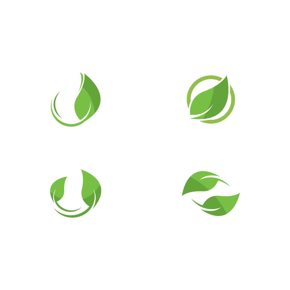 Logos of green leaf ecology nature element vector