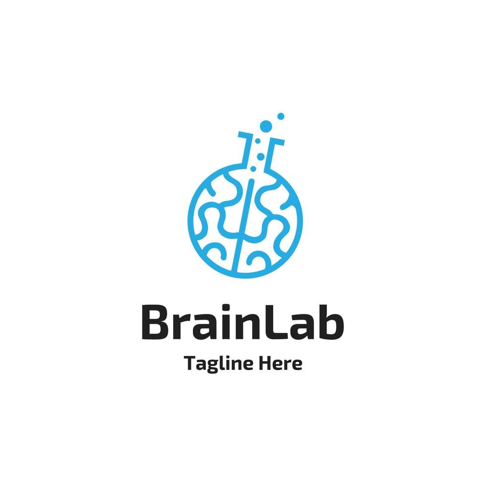 brain neurology laboratory logo vector
