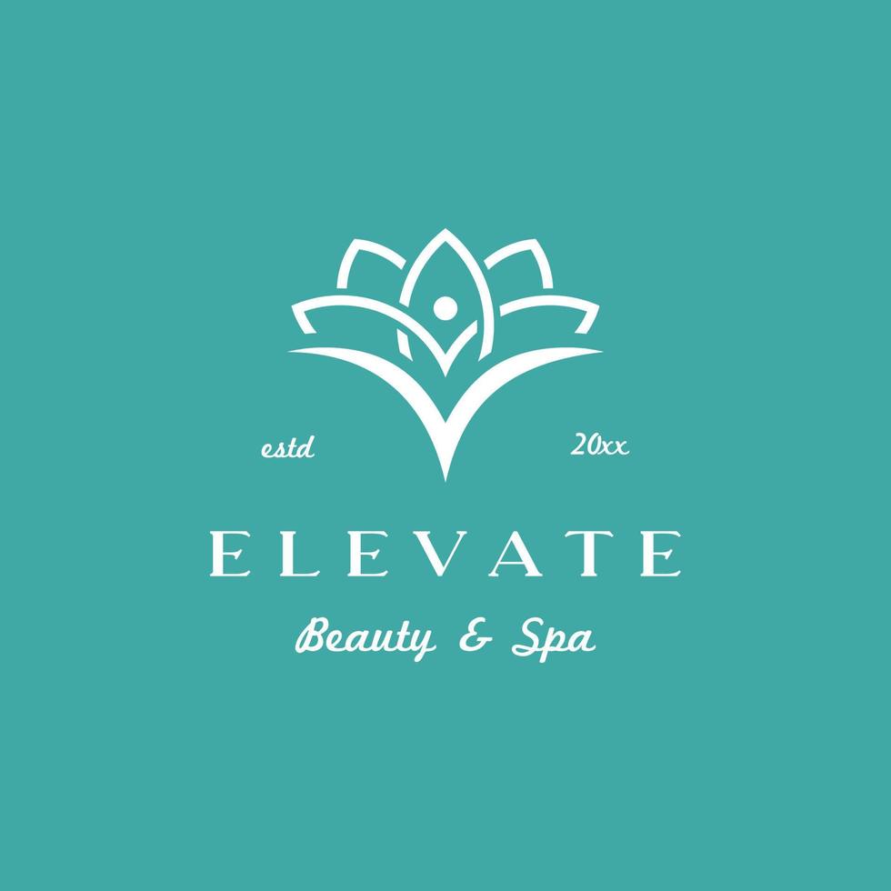 elevar el logotipo de belleza y spa de flores vector