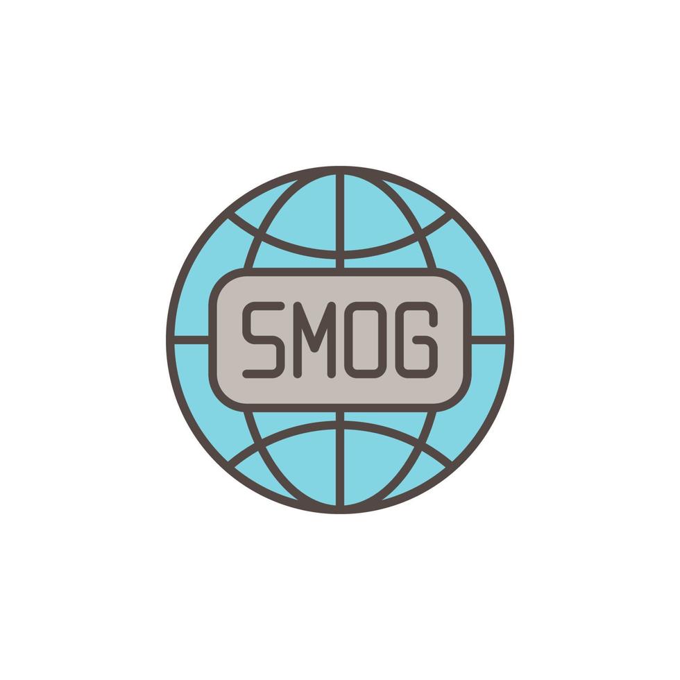 Earth Globe vector Smog or Smoke Fog creative icon
