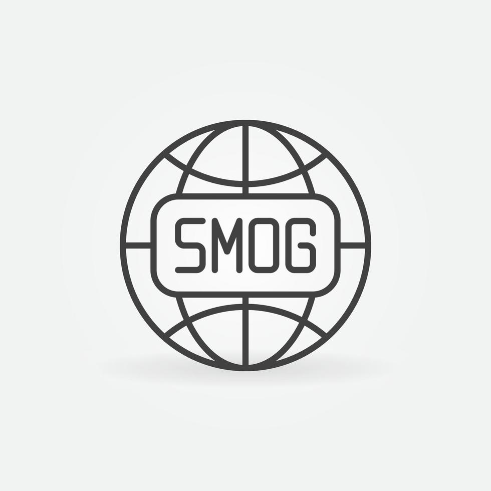 Earth Globe vector Smog Smoke Fog concept line icon
