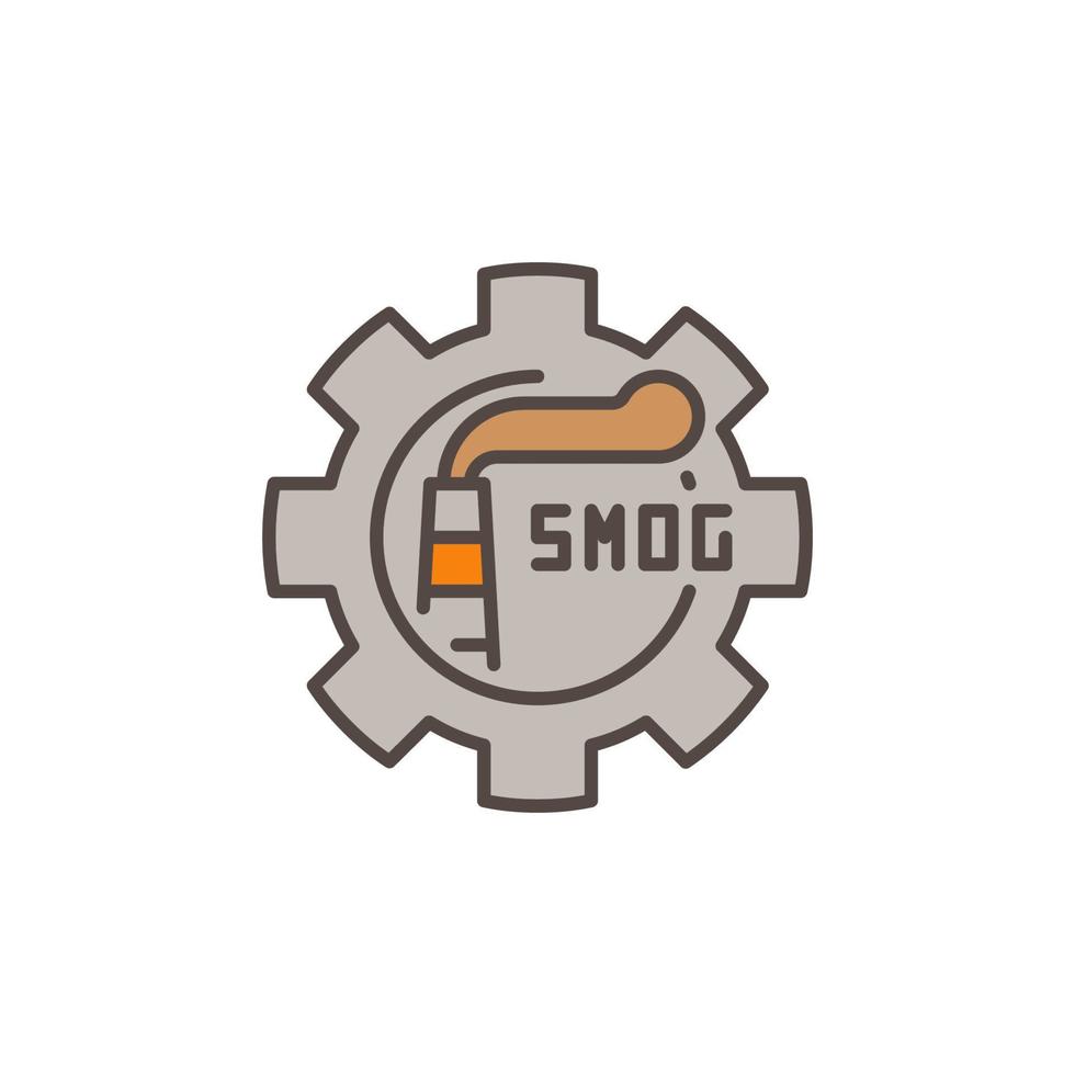 Smog Cog Wheel vector concept colored icon or sign