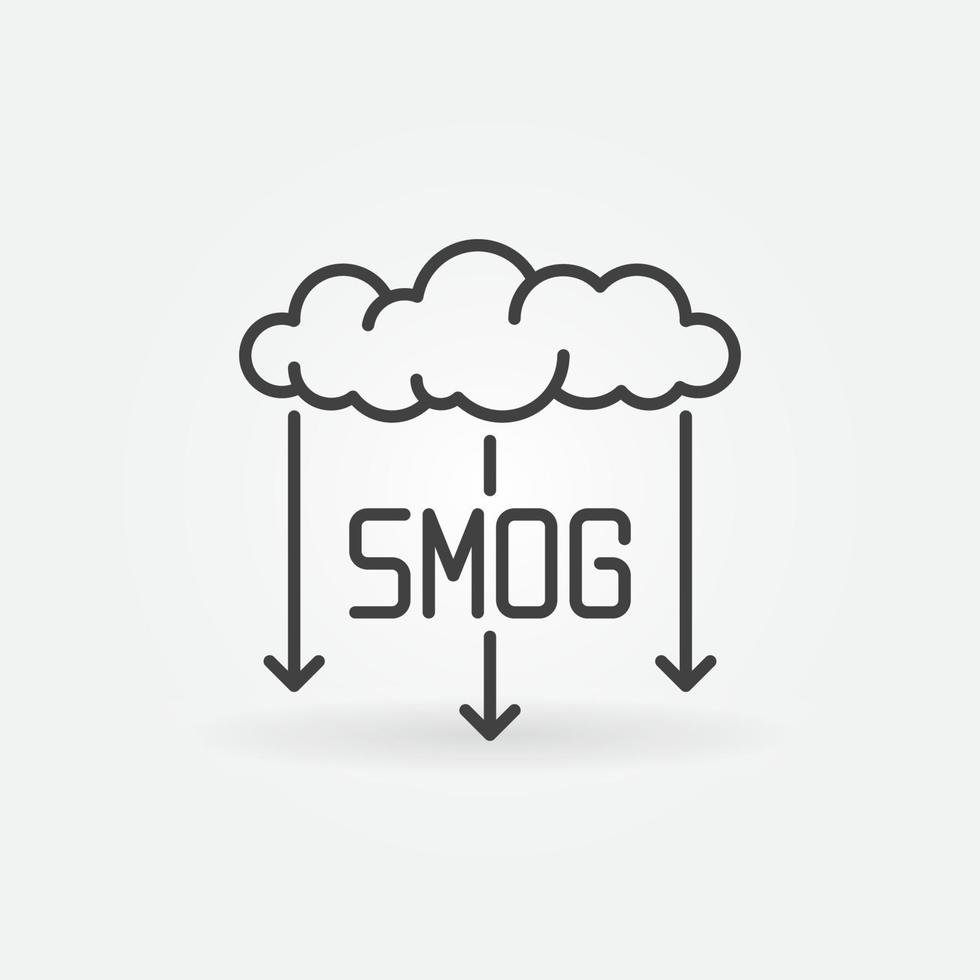 nube de smog con icono de línea de concepto de vector de flechas