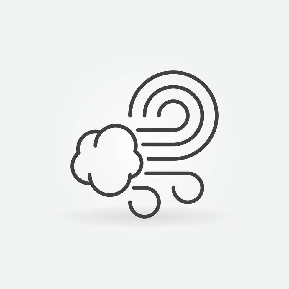Smog Wind vector thin line concept icon or symbol