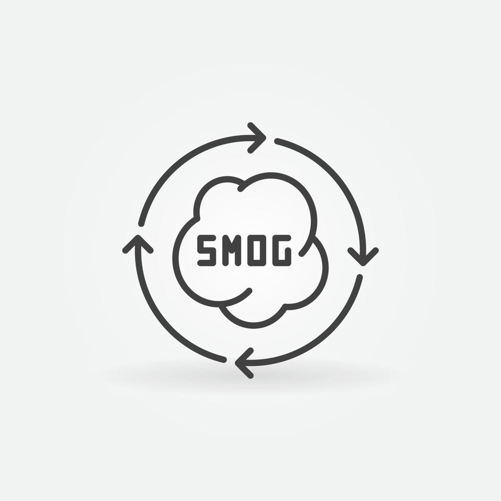Smog with Arrows vector concept line icon or symbol