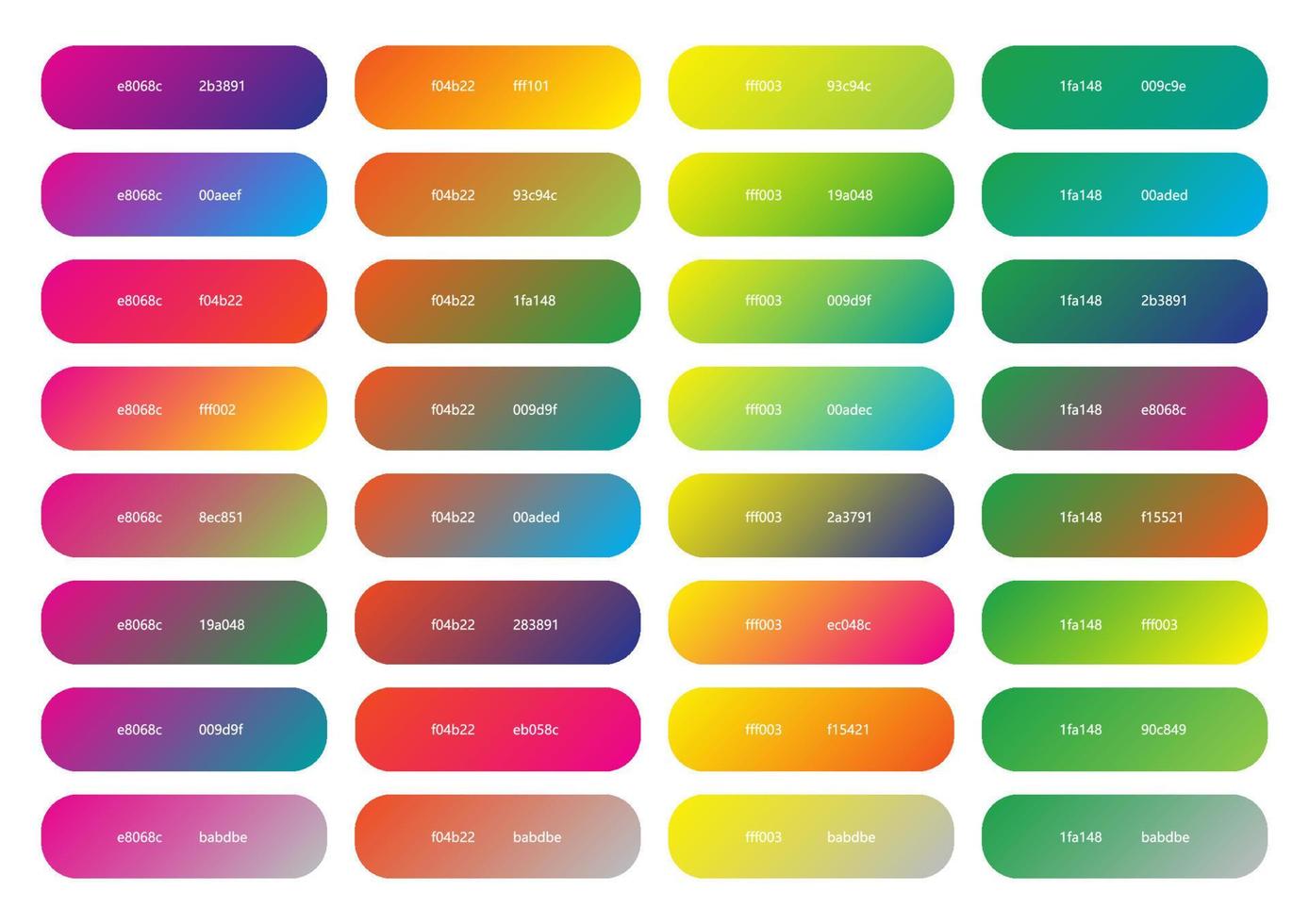 Primary color pairs green red white orange orange yellow can be used to match design colors in backgrounds for both images and vector color grading gradient