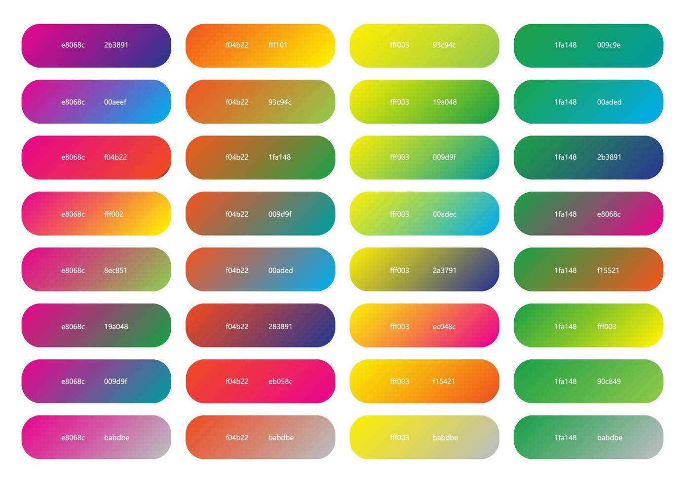 los pares de colores primarios verde rojo blanco naranja naranja amarillo se pueden usar para hacer coincidir los colores de diseño en los fondos tanto para las imágenes como para el gradiente de clasificación de color vectorial vector