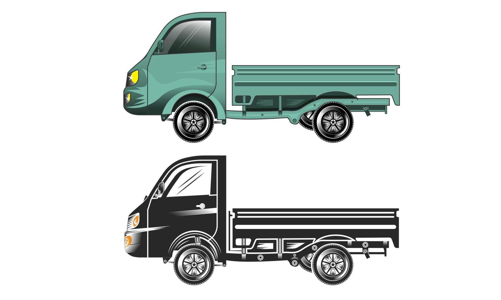 Ilustración de vector de mini camión