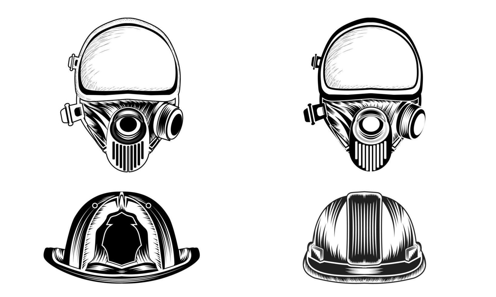 fire mask Helmet vector design