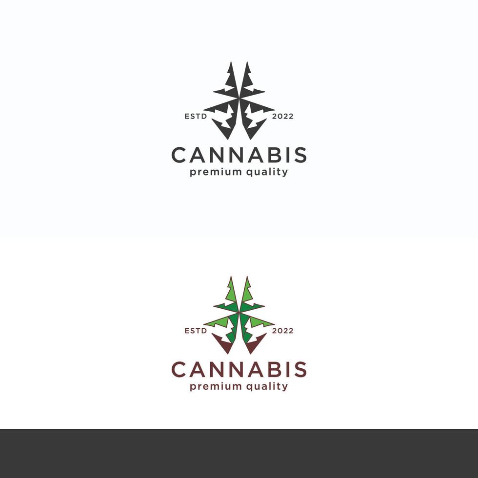 imagen vectorial del icono del logotipo de cannabis vector