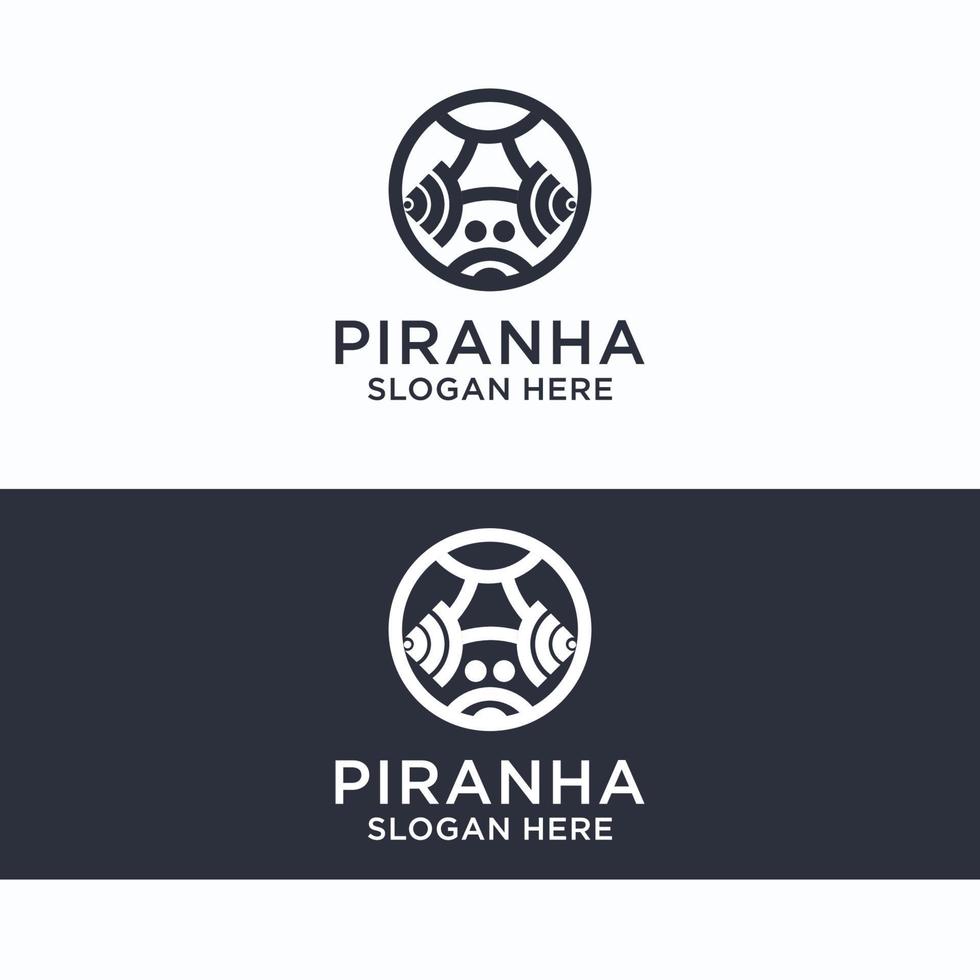 Piranha logo design icon template vector