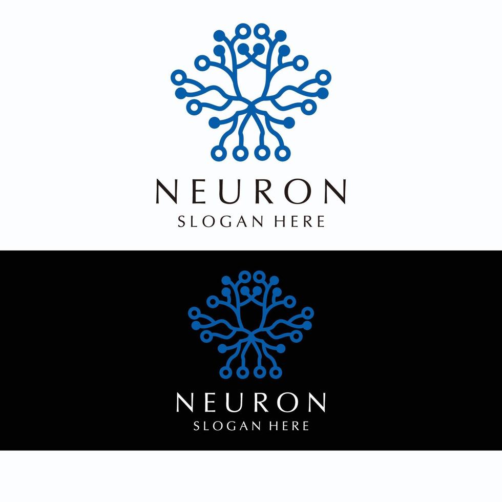 imagen vectorial del icono del logotipo de la neurona vector