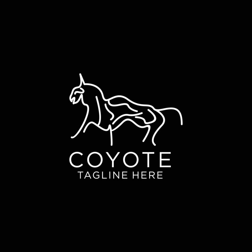 plantilla de icono de diseño de logotipo de coyote vector