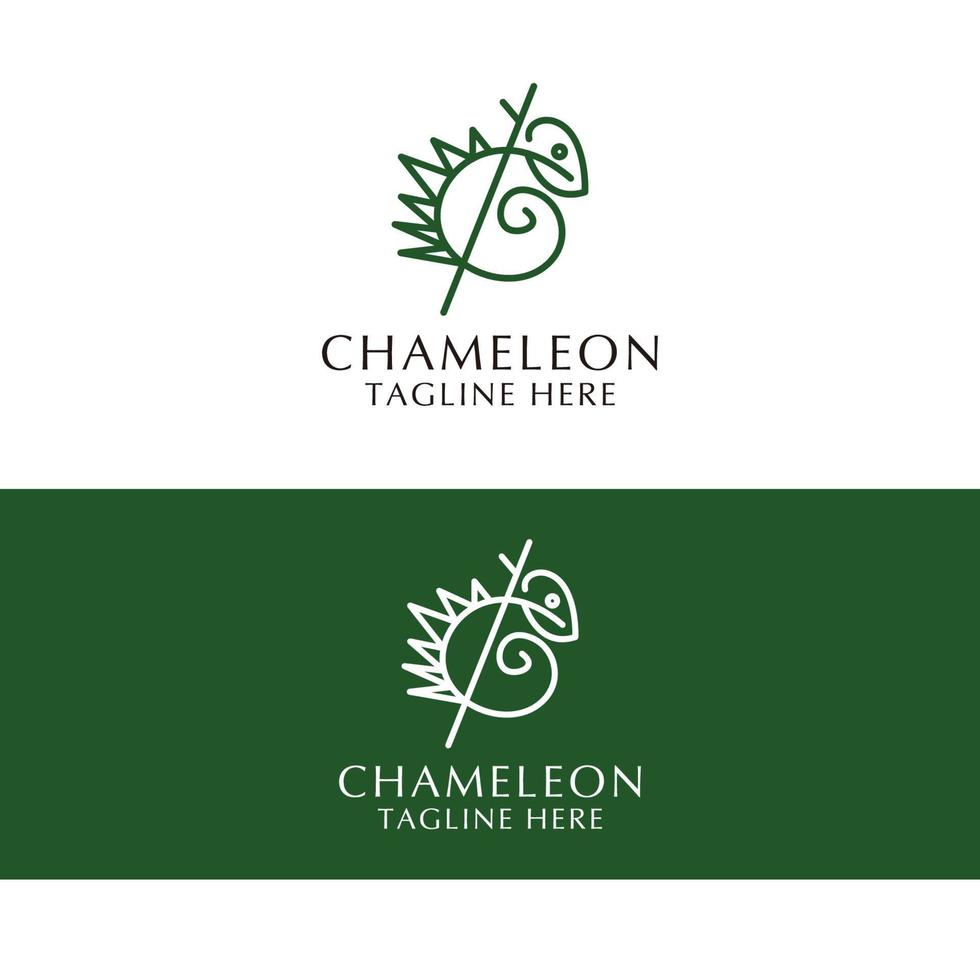 Chameleon logo design icon template vector