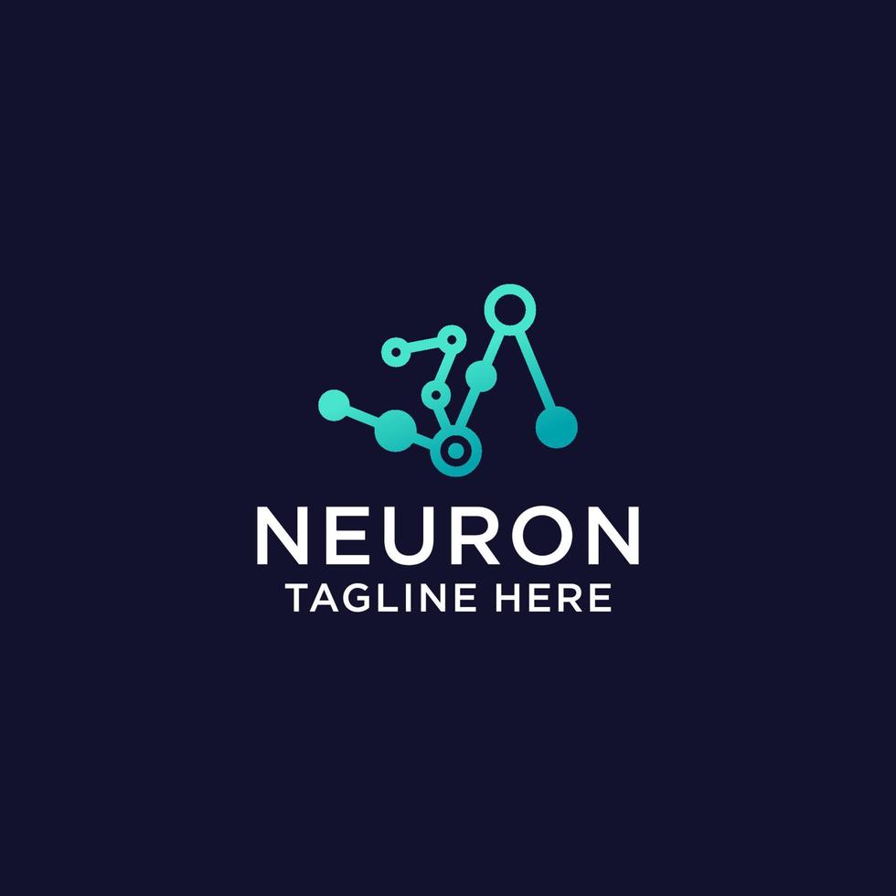 imagen vectorial del icono del logotipo de la neurona vector