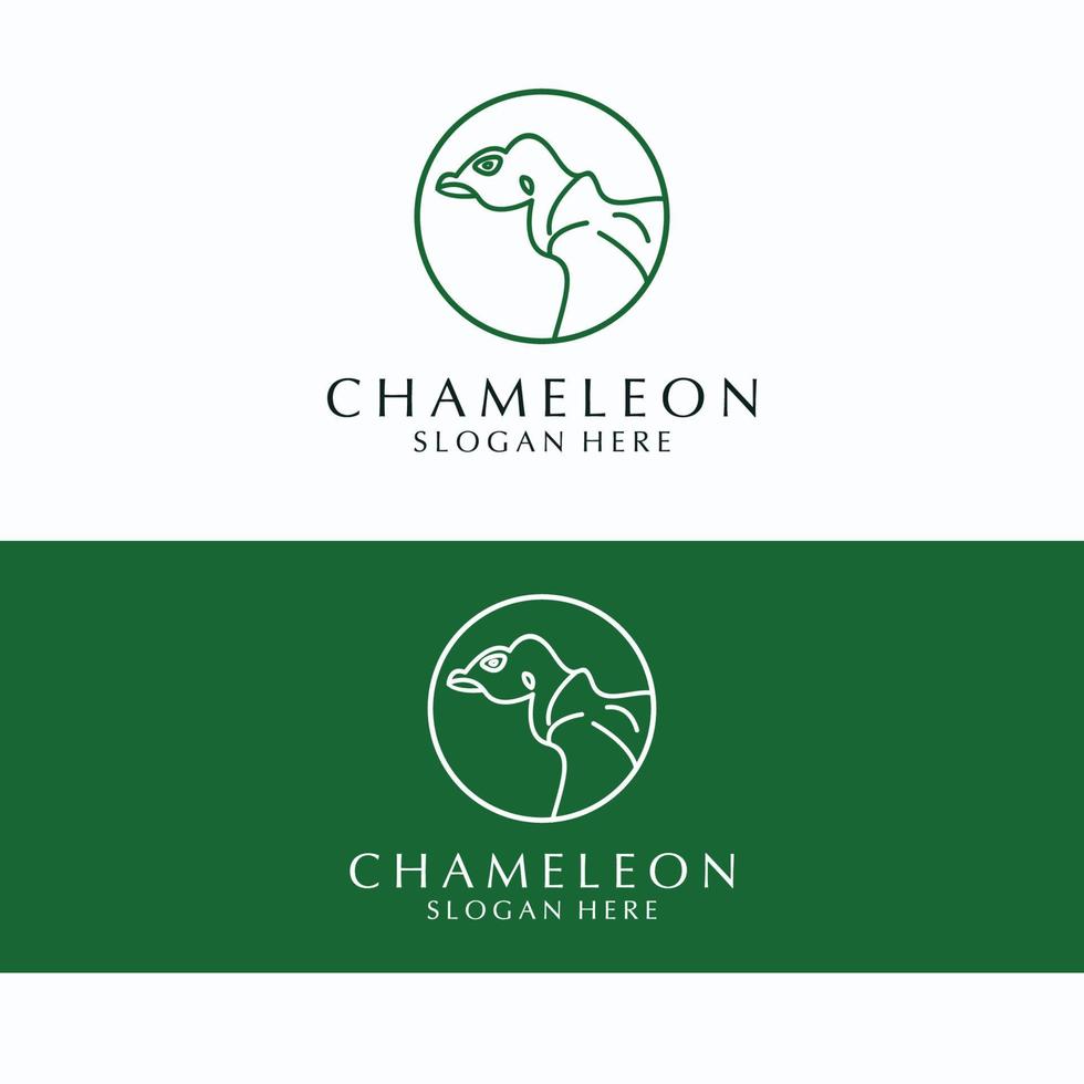 Chameleon logo design icon template vector