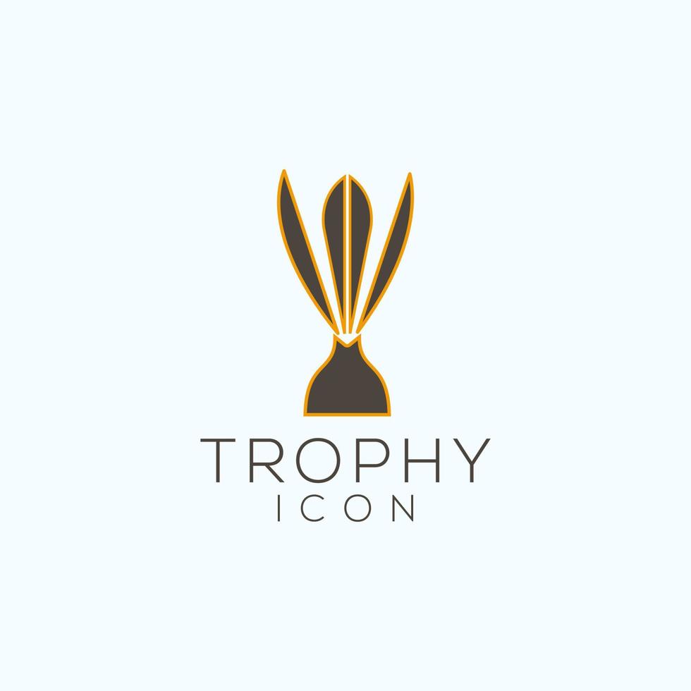 Trophy logo icon design vector