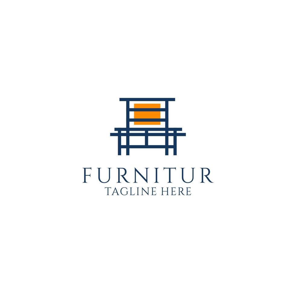 Furniture logo design icon template vector
