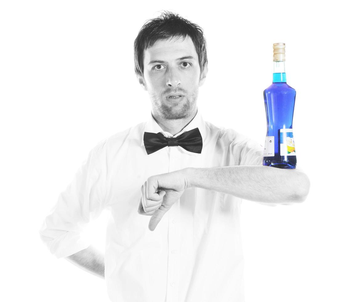 barman portrait isolated on white background photo