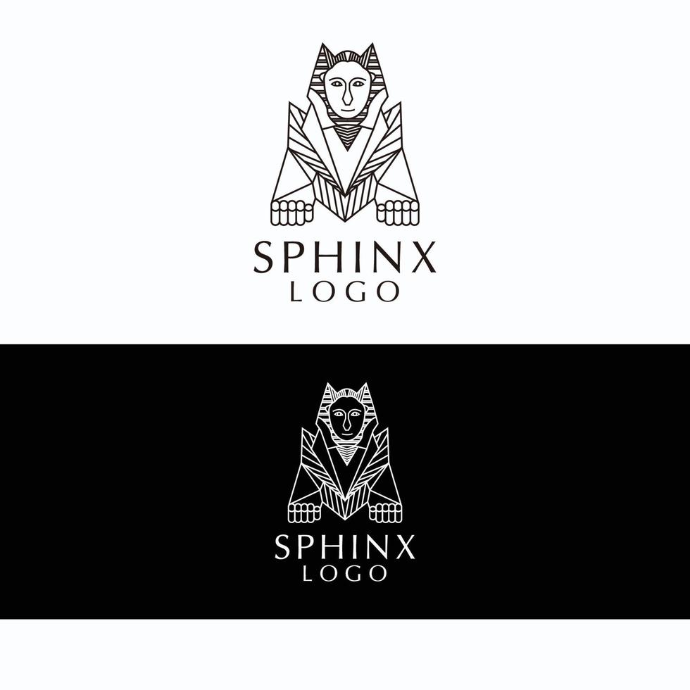 Sphinx logo design icon template vector