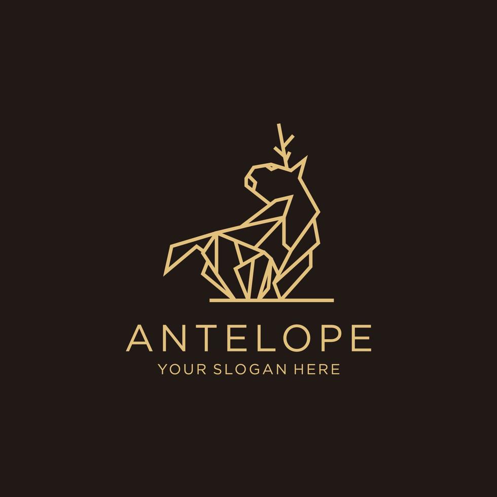 imagen vectorial del icono del logotipo de antílope vector