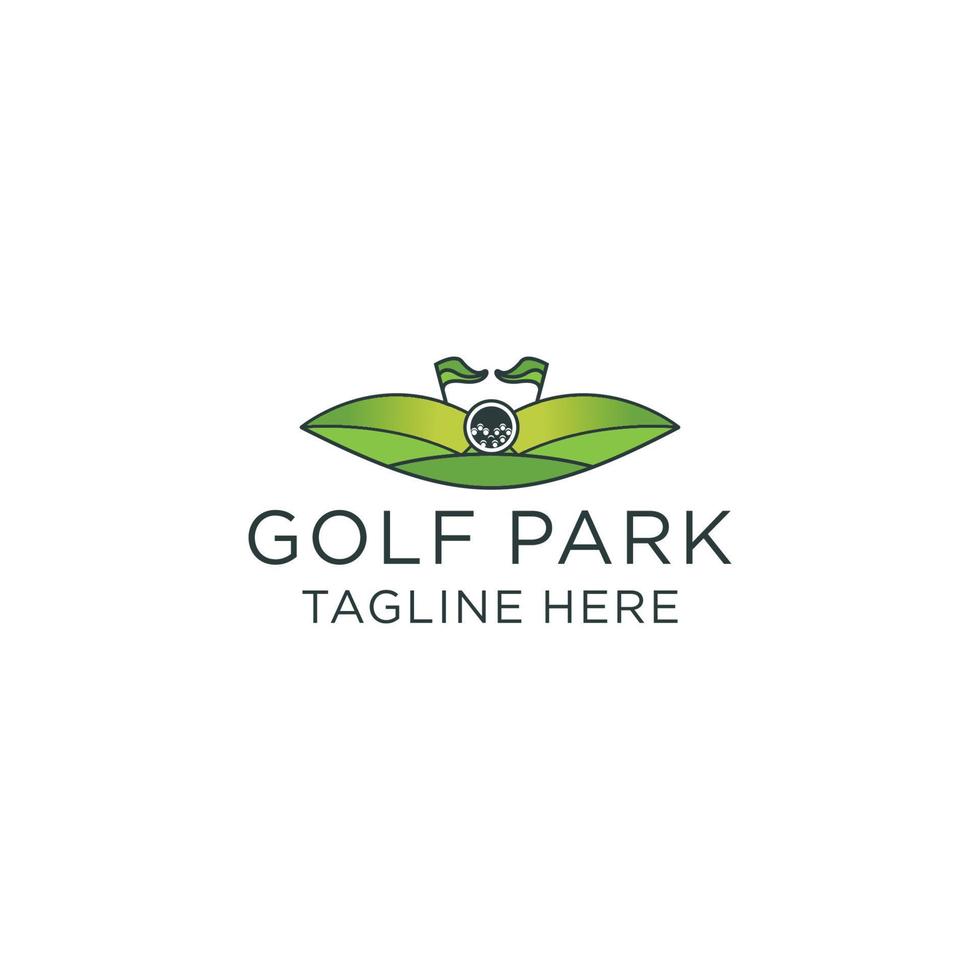 imagen vectorial del icono del logotipo del parque de golf vector