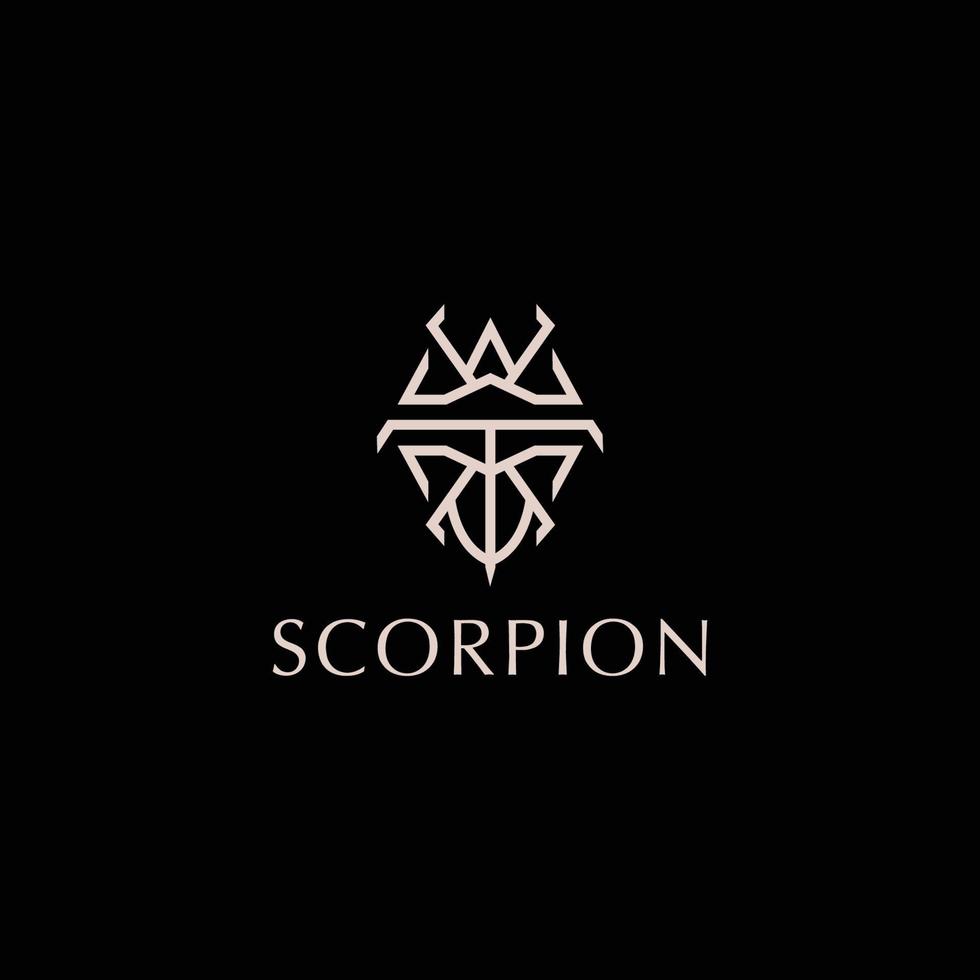 imagen vectorial del icono del logotipo del escorpión vector