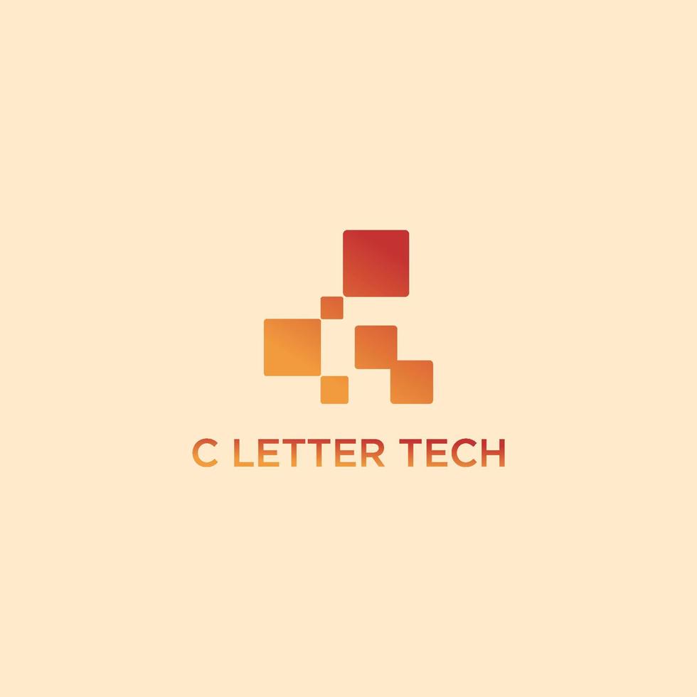 imagen vectorial del icono del logotipo de tecnología de letra c vector