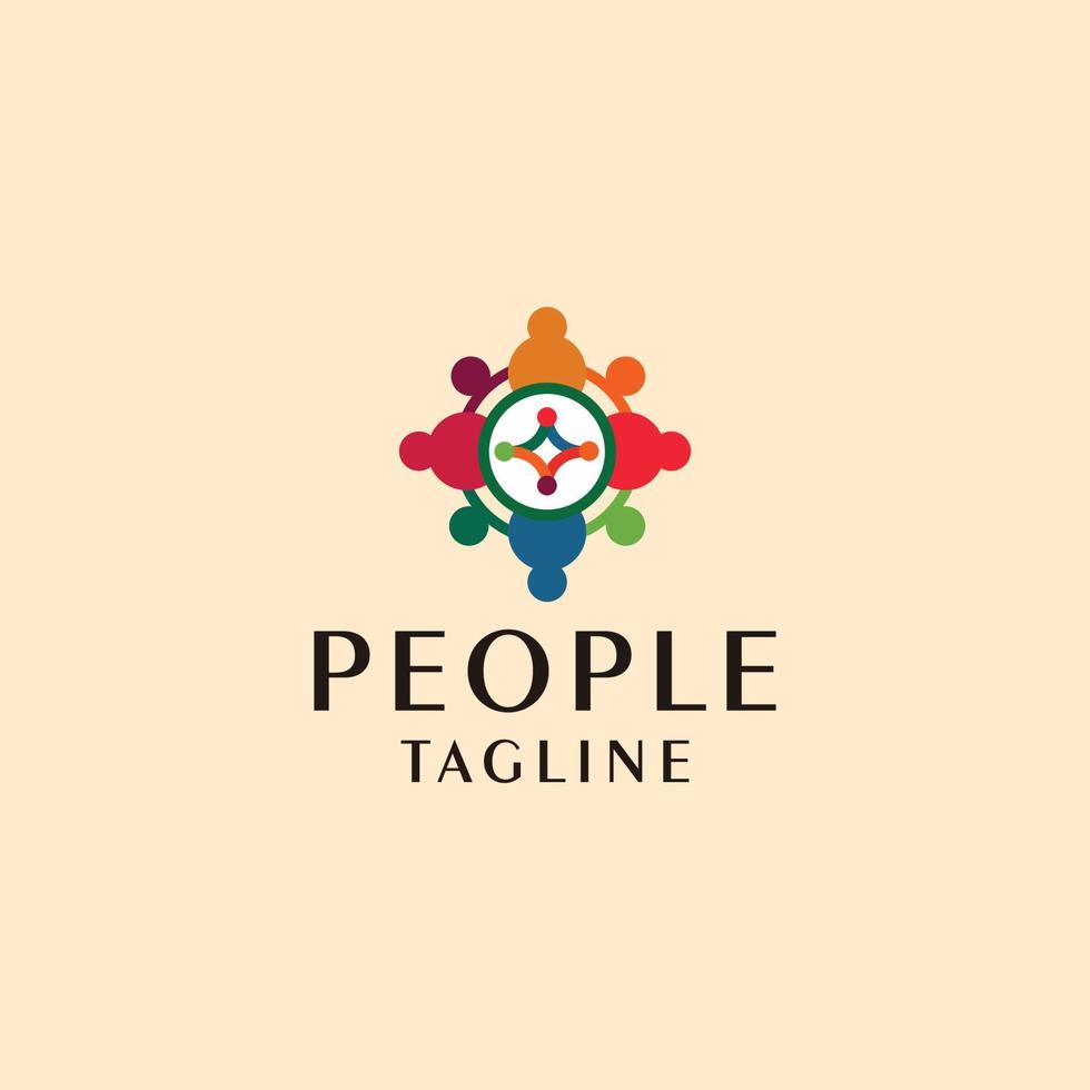 imagen vectorial del icono del logotipo de la gente vector