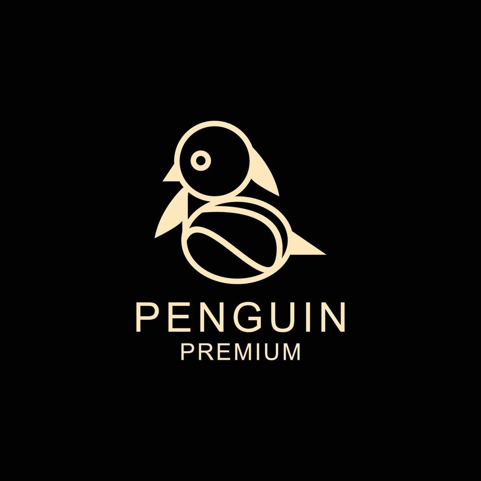 imagen vectorial del icono del logotipo del pingüino vector