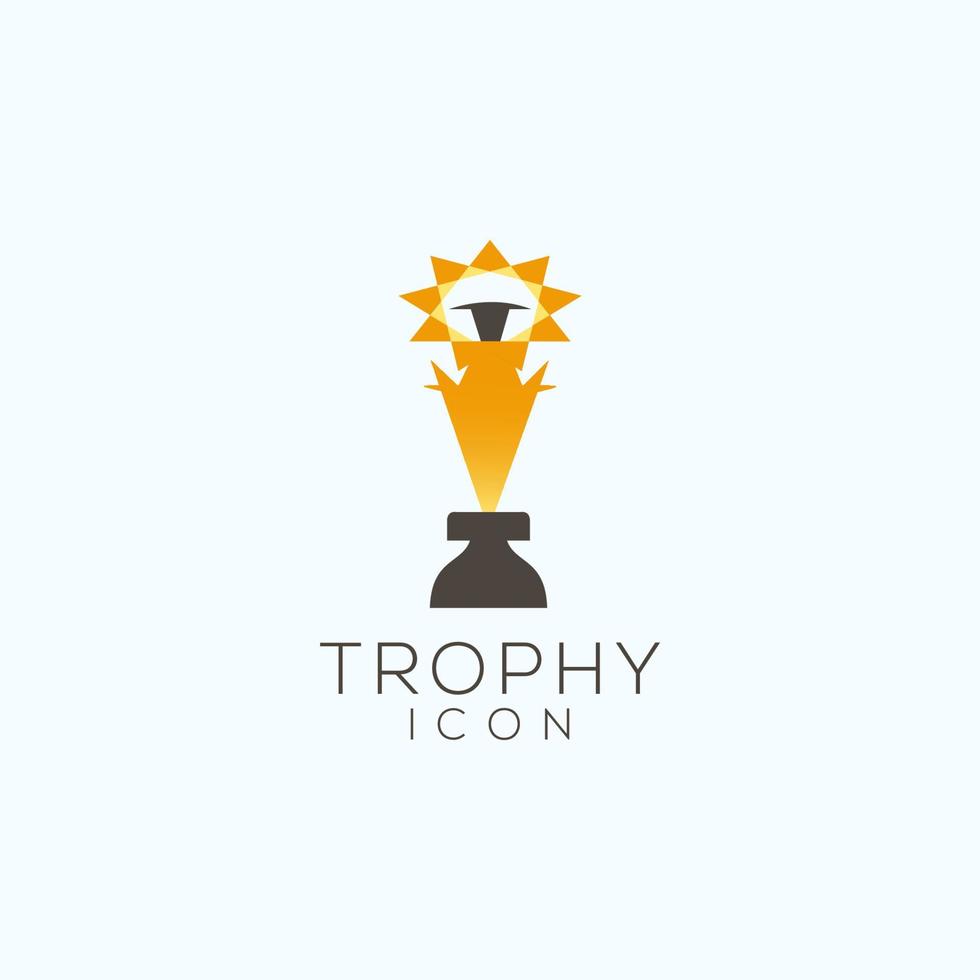 Trophy logo icon design vector