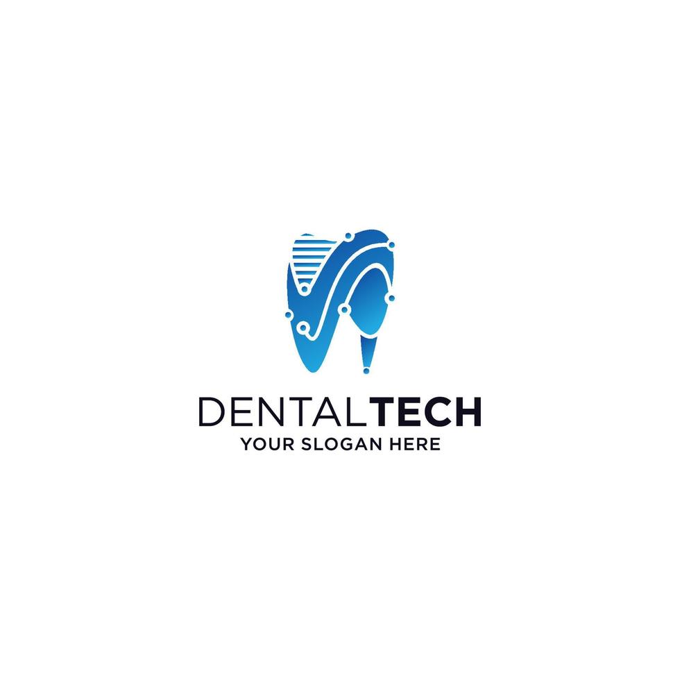 imagen vectorial del icono del logotipo de tecnología dental vector