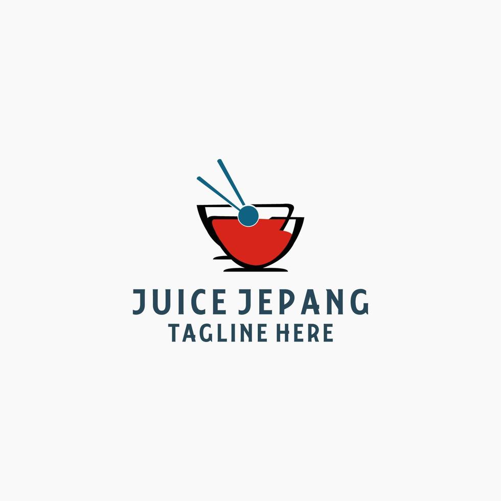 diseño de icono de logotipo de jugo japonés vector