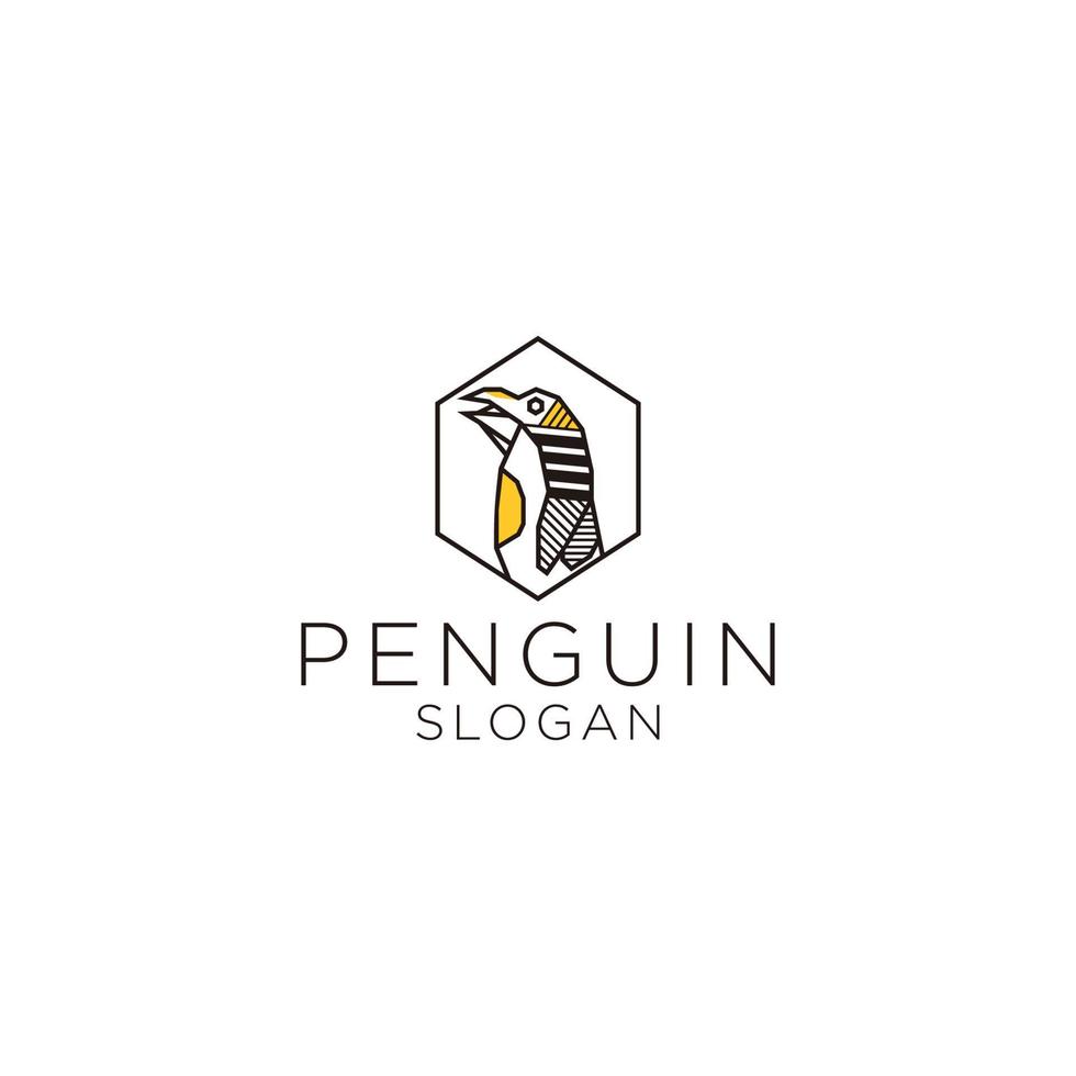 imagen vectorial del icono del logotipo del pingüino vector