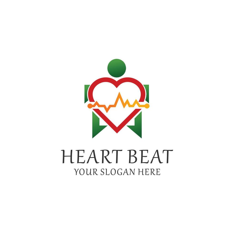 imagen vectorial del icono del logotipo del latido del corazón vector