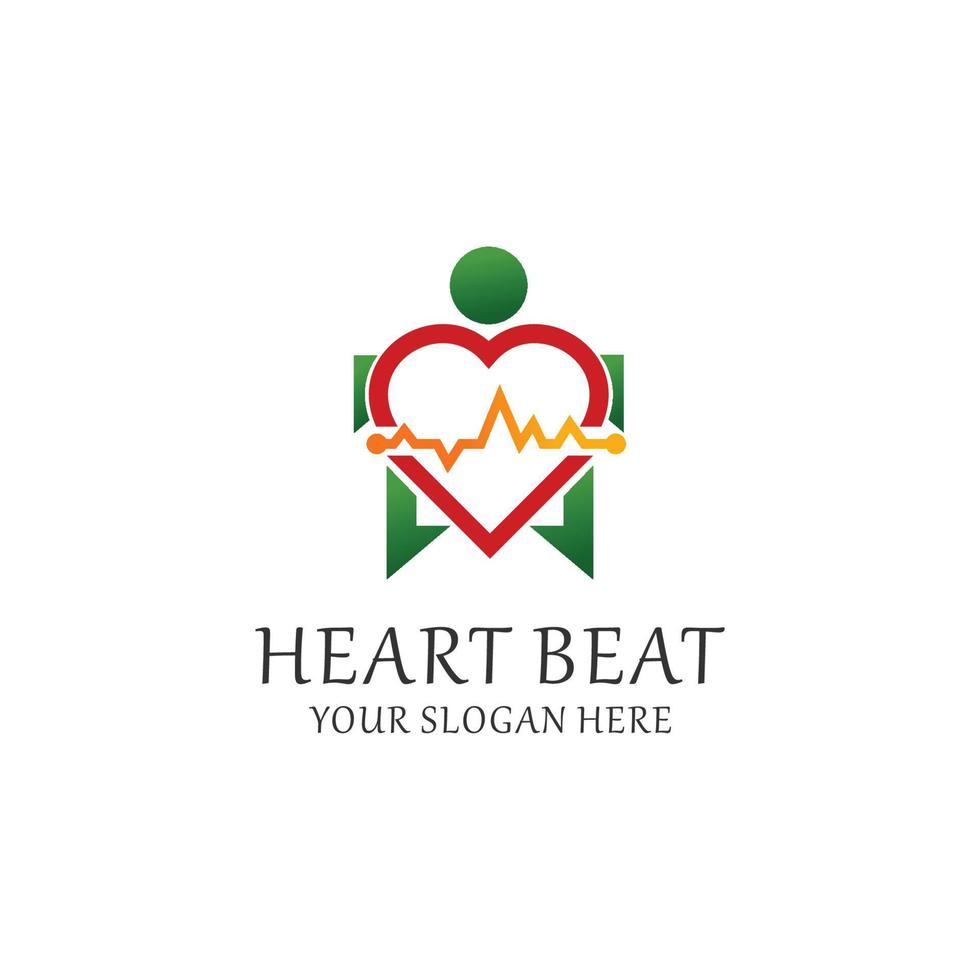 Heart beat logo icon vector image