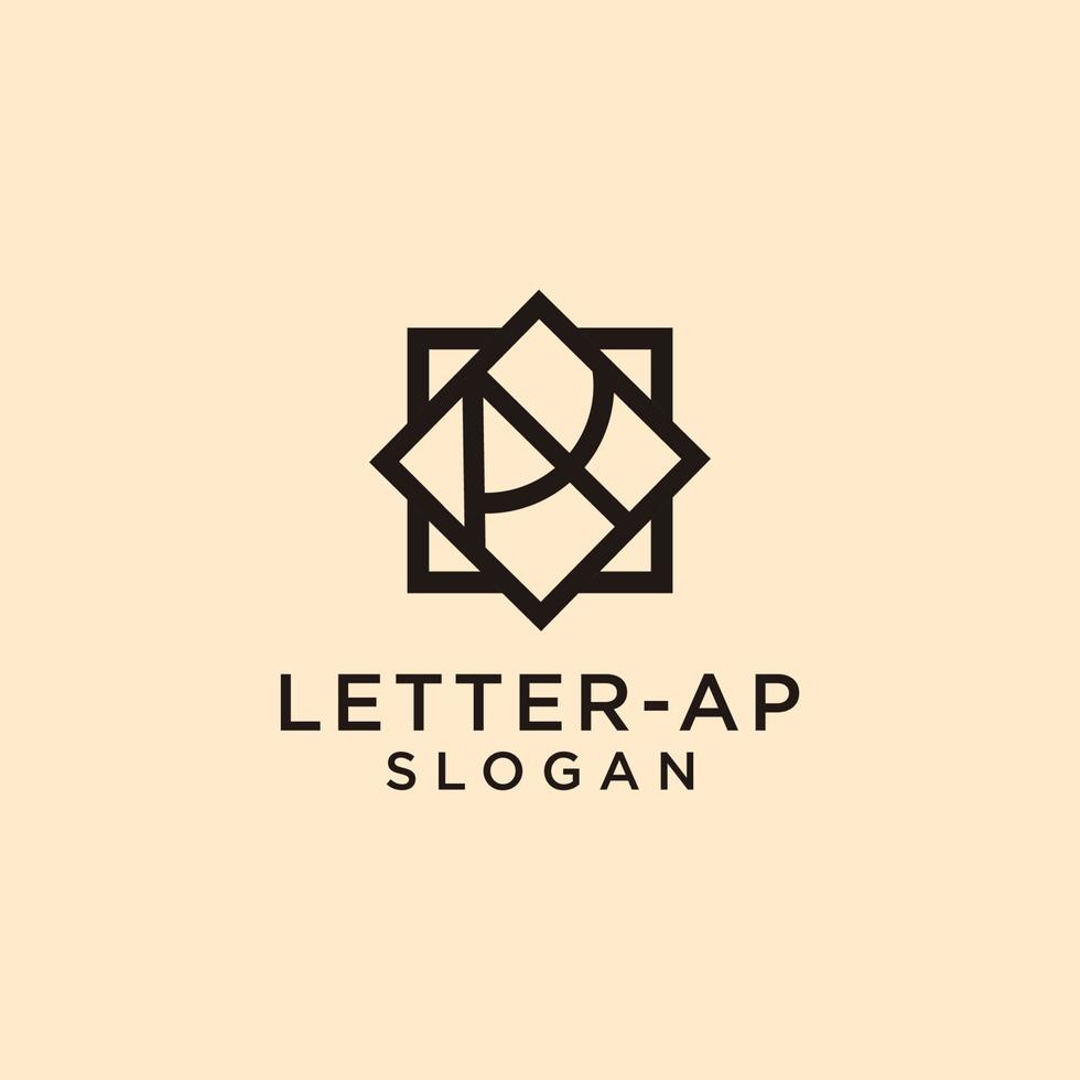 plantilla de icono de diseño de logotipo de carta-ap vector