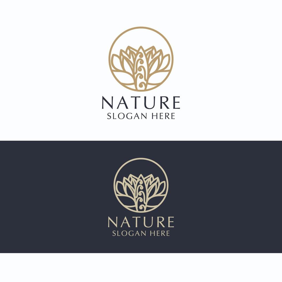 Nature logo design icon template vector