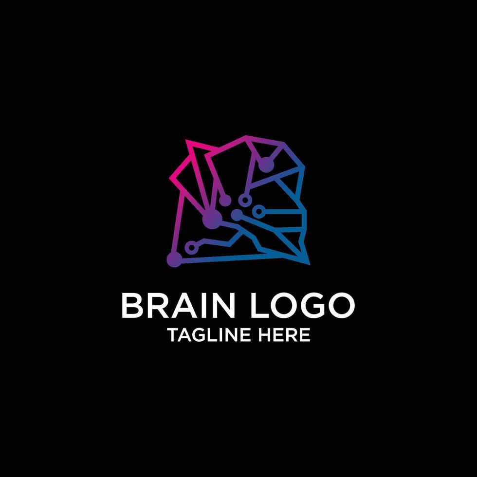 imagen vectorial del icono del logotipo del cerebro vector