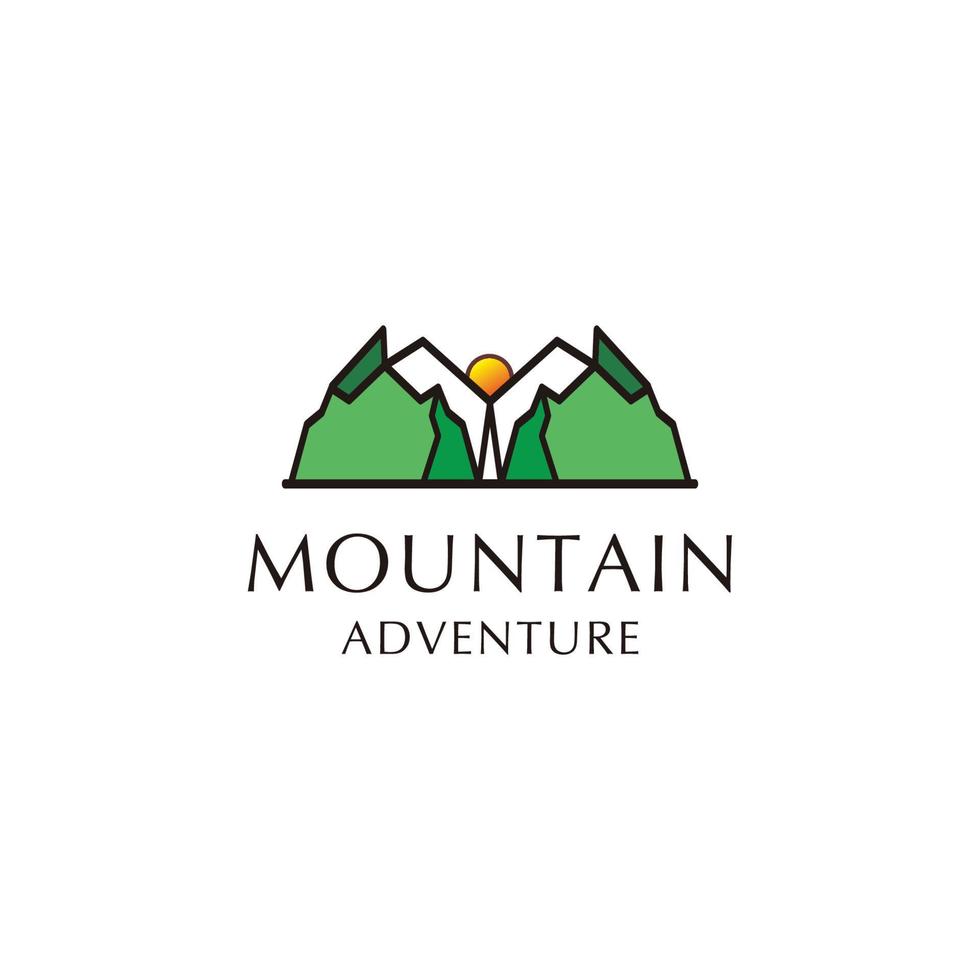 Mountain hidden logo icon design vector