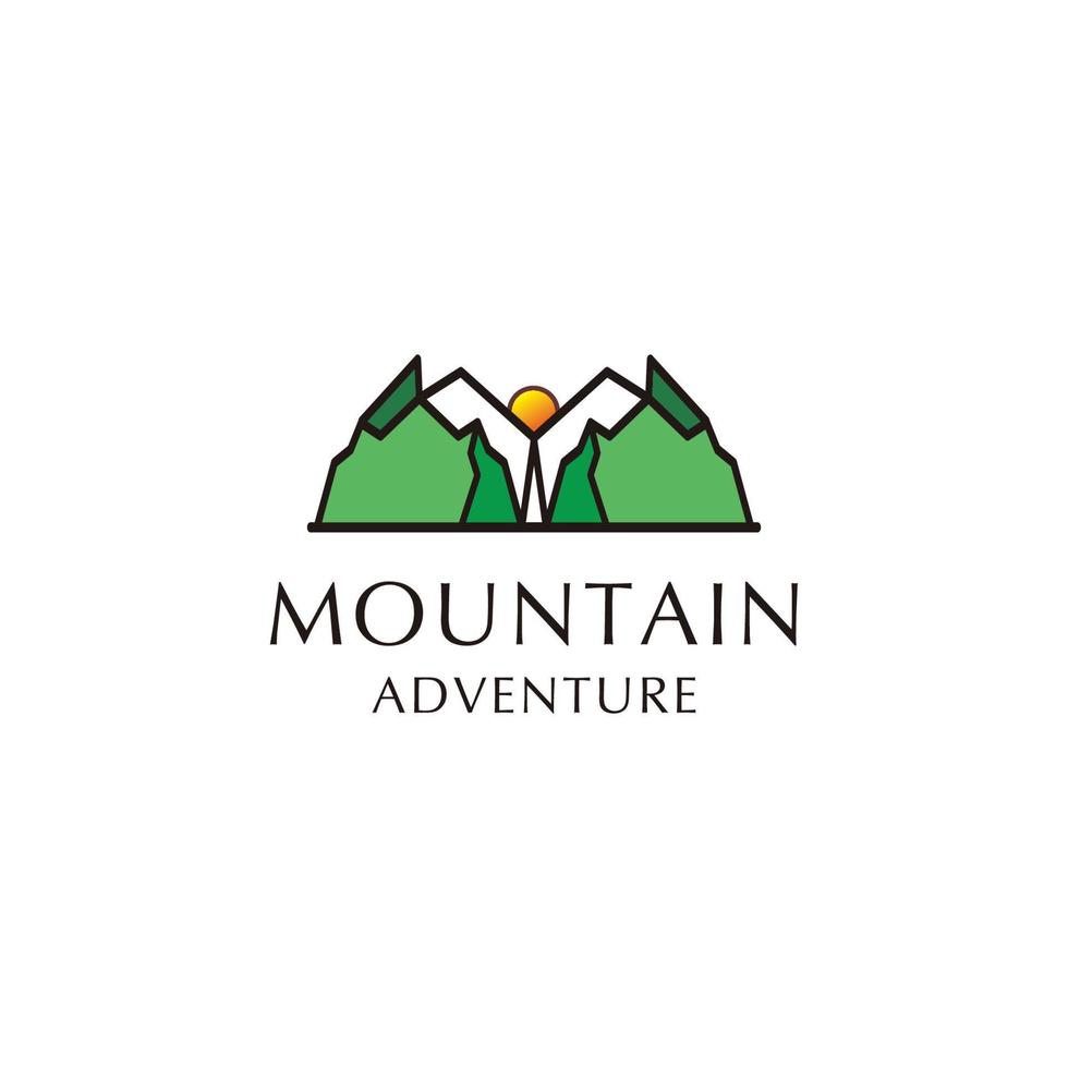 diseño de icono de logotipo oculto de montaña vector