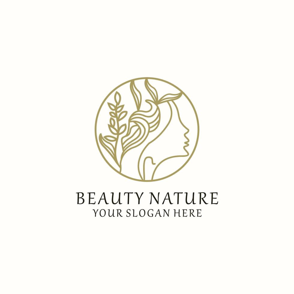 belleza naturaleza logo icono vector imagen