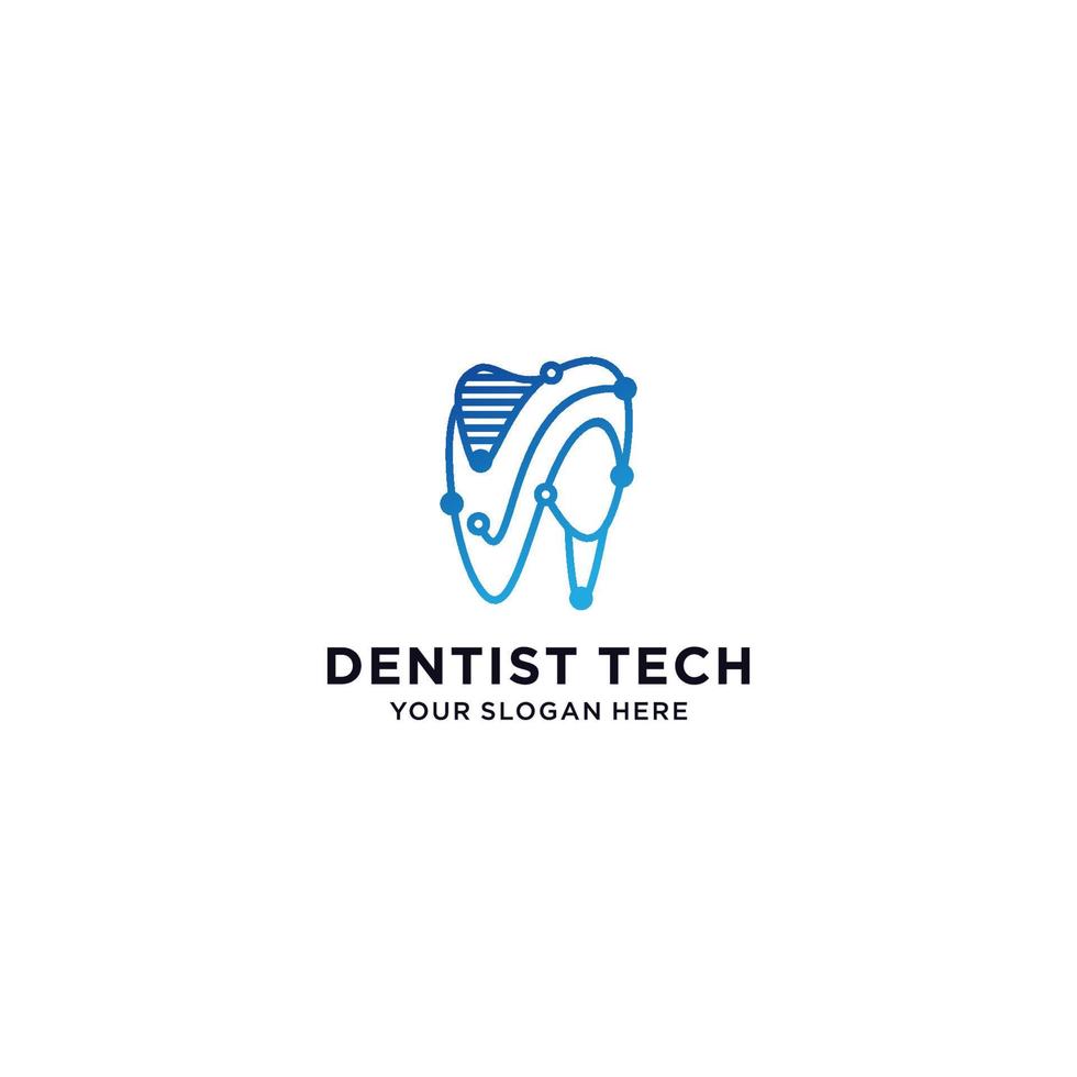imagen vectorial del icono del logotipo de tecnología dental vector